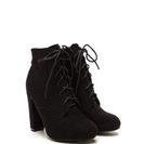 Incaltaminte Femei CheapChic Supreme Strut Faux Suede Lace-up Booties Black