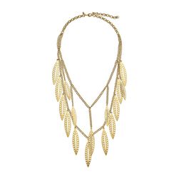 Rebecca Minkoff Leaf Statement Necklace Gold Toned/Crystal