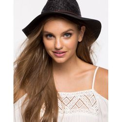 Accesorii Femei CheapChic Crochet Straw Leatherette Trimmed Fedora Black