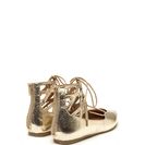Incaltaminte Femei CheapChic Point It Out Lace-up Metallic Flats Gold