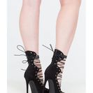 Incaltaminte Femei CheapChic Eclectic Slide Lace-up Pointy Heels Black