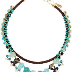 Natasha Accessories Stone Collar Necklace GLD-MUTLI