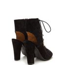 Incaltaminte Femei CheapChic Tie Game Lace-up Faux Suede Booties Black