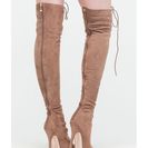 Incaltaminte Femei CheapChic Revamp Faux Suede Over-the-knee Boots Taupe