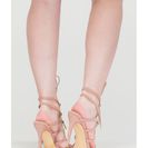Incaltaminte Femei CheapChic Lace \'em Up Faux Suede Heels Mauve