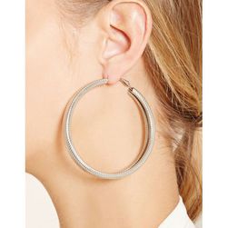 Bijuterii Femei Forever21 Spiral Etched Hoop Earrings Silver