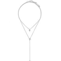 Bijuterii Femei Forever21 Triangle Pendant Necklace Silver