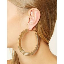 Bijuterii Femei Forever21 Omega Chain Hoop Earrings Gold