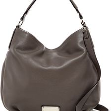 Marc by Marc Jacobs New Q Hillier Leather Hobo FADED ALUMINUM