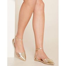 Incaltaminte Femei Forever21 Pointed Metallic Flats Gold