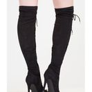 Incaltaminte Femei CheapChic Cross My Heart Lace-up Thigh-high Boots Black