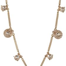 Givenchy Crystal Teardrop Station Necklace GOLD-SILK
