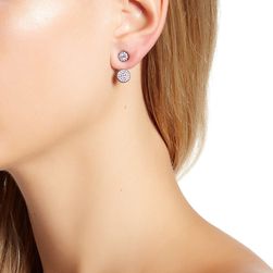 14th & Union Pave Disc Ear Jacket Earrings CLEAR-HEM