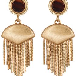 Vince Camuto Double Drop Fringe Earrings GOLD