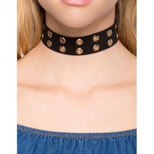 Bijuterii Femei CheapChic Stacked Grommet Choker Black