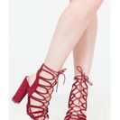 Incaltaminte Femei CheapChic Finding Loopholes Lace-up Chunky Heels Wine