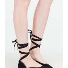 Incaltaminte Femei CheapChic Tie You Over Faux Suede Lace-up Flats Black