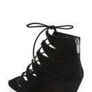 Incaltaminte Femei Sam Edelman Santina Lace-Up Wedge Sandal Women BLACK SUEDE
