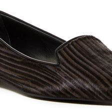 Stuart Weitzman Rialto Pipe Genuine Calf Hair Smoking Slipper FUDPIN