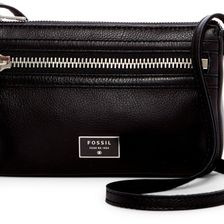 Fossil Dawson Leather Mini Crossbody BLACK