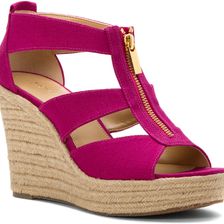 Michael Kors Damita Wedge Fuschia Small Weave Canvas