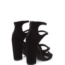 Incaltaminte Femei CheapChic Strap In Chunky Caged Faux Nubuck Heels Black