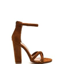 Incaltaminte Femei CheapChic X Game Faux Suede Chunky Heels Mocha