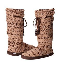 Incaltaminte Femei MUK LUKS Tall Grommet Tie Boot Fair Isle 2 Brown