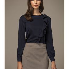 Bluza femei, bleumarin, cu fronseuri, Misebla