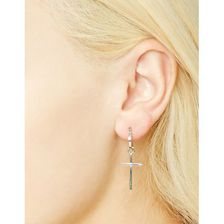 Bijuterii Femei Forever21 Cross Mini Hoops Silver