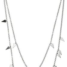 French Connection Triangle Charm Necklace Rhodium/Clear Stone 1