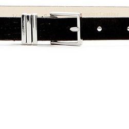 Nine West Croc Embossed Genuine Calf Hair Belt BLACK