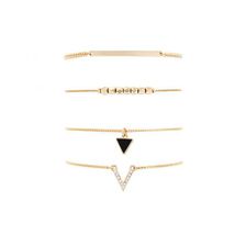Bijuterii Femei Forever21 Mixed Charm Bracelet Set Goldblack