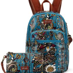 Sakroots Artist Circle Mini Backpack With Charging Wristlet Lagoon Spirit Desert