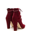 Incaltaminte Femei CheapChic Lace Me Away Chunky Peep-toe Heels Wine