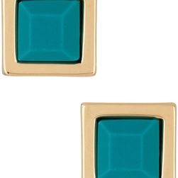 Marc by Marc Jacobs Rubber Square Stud Earrings WINTERGREEN