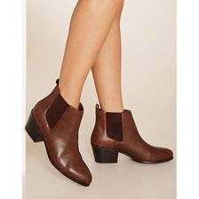 Incaltaminte Femei Forever21 Faux Leather Chelsea Booties Dark brown