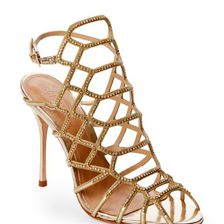 Incaltaminte Femei Schutz Caged Rhinestone Heels Platina