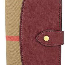 Burberry House Check Leather Wallet - Mahogany Red N/A