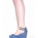 Incaltaminte Femei CheapChic Moons Over My Denim Peep-toe Wedges Blue