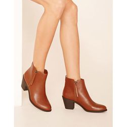 Incaltaminte Femei Forever21 Zippered Ankle Booties Brown