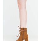 Incaltaminte Femei CheapChic Play Your Lace Faux Suede Block Heels Mocha