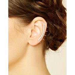 Bijuterii Femei Forever21 Rhinestone Ladder-Cut Ear Cuff Silverclear
