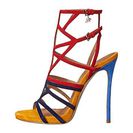 Incaltaminte Femei DSQUARED2 Strappy Color Block Sandal OcraNavyRosso
