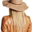 Accesorii Femei David Young Faux Leather Band Wool Felt Floppy Hat TAN