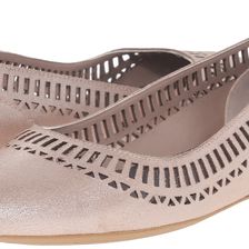 Rockport Total Motion 20mm Lazer Cutout Ballet Warm Taupe/Silver Pearl