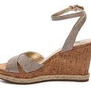 Incaltaminte Femei GUESS Madolyn Glitter Wedge Sandal Champagne