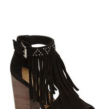 Incaltaminte Femei Chinese Laundry Boho Peep Toe Bootie BLACK-SUEDE