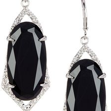 Vince Camuto Jet Crackle Stone Leverback Earrings IRHOD