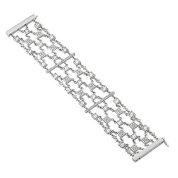 Ralph Lauren Multi Row Faceted Stone Magnet Closure Bracelet White 1